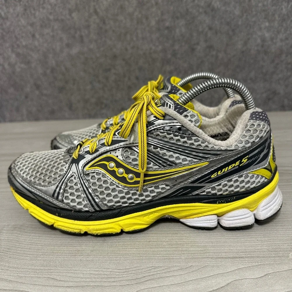 Saucony ProGrid Guide 5 Womens Running Shoes Silver‎ Yellow 10140-5 Size 8.5